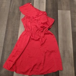 Bright Pink BCBG One Strap One Shoulder Dress